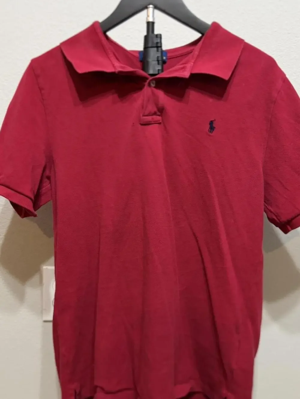 Polo Ralph Lauren Men's Red and Burgundy Polo-shirt